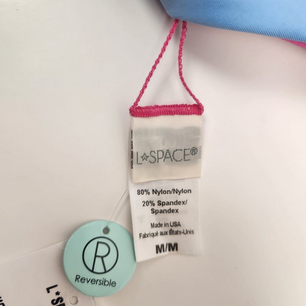 L*Space One Wave Reversible Bikini Top in Blue Pink Size Medium NWT - Picture 5 of 6